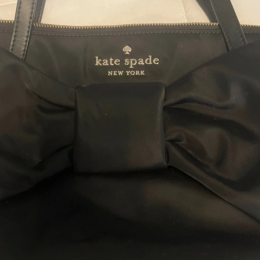 Kate Spade Nylon Black Tote with Large Bow - Picture 2 of 4